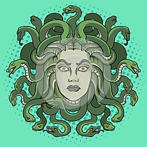 Medusa greek myth creature pop art vector