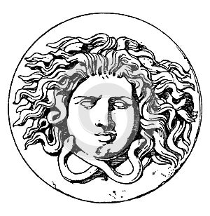 Medusa Head vintage illustration