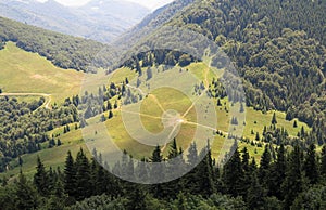 Medziholie crossroads from Velky Rozsutec in Mala Fatra moutains