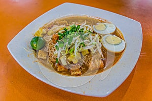 Mee Siam, meal in the Chinatown hawker center in Singapor