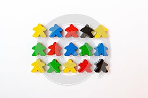 Meeples  isolated on white background