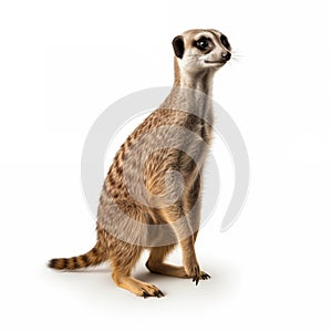 Meerkat African Safari Animal on White Background