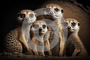 Meerkat family group portrait