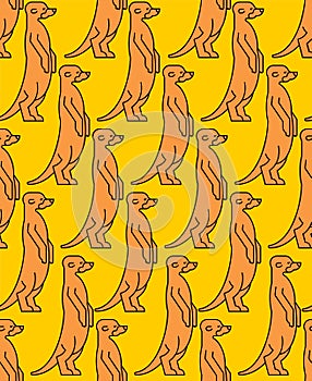 Meerkat pattern seamless. Small mongoose background. Baby cloth texture. vector ornament