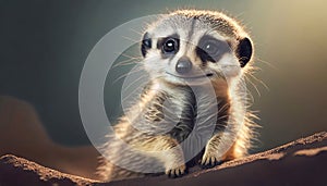 meerkat smiling, cute animal portrait closeup .ai generated