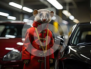 Meerkat valet in car park