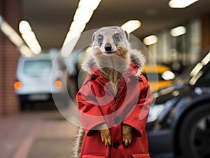 Meerkat valet in car park