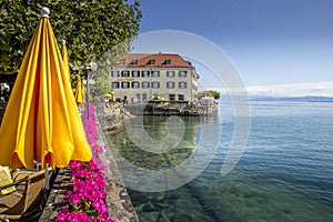 Meersburg, a town in the southwestern German state of Baden-Wurttemberg. On the shore of Lake Constance Bodensee, itÃ¢â¬â¢s