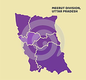 Meerut Division map of Uttar Pradesh State India
