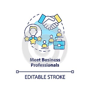 Meet business professionals concept icon