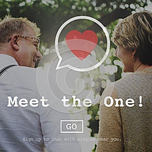 Meet the One Online Matchmaking Sign Up Concept photo