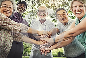 Meet Up Relaxing Friendship Rest Pensionary Park Concept photo