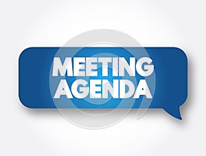 Meeting Agenda text message bubble, concept background