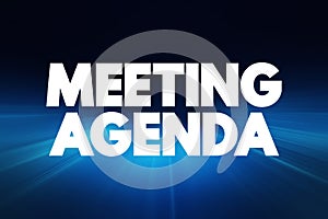 Meeting Agenda text quote, concept background