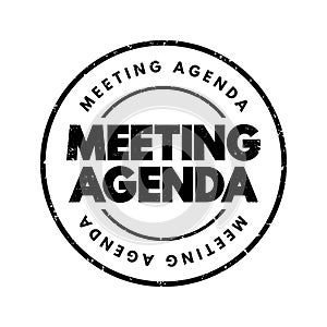 Meeting Agenda text stamp, concept background