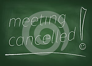 Meeting cancelled on blackboard