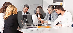 Meeting of clerks in conference room at Meeting of clerks in conference room