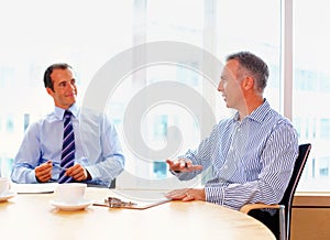 Meeting, conference room and business people in office for conversation, talking and planning. Corporate workers, law