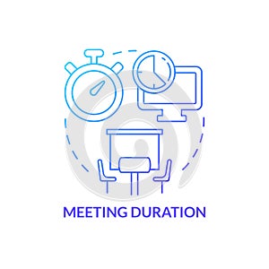 Meeting duration blue gradient concept icon
