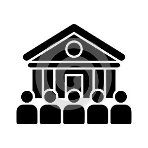 Meeting hall community solid icon