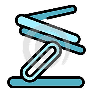 Meeting laptop stand icon vector flat