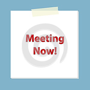 meeting now post it on blue