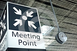 Meeting point sign at the airport