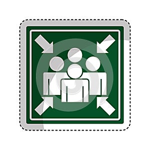 Meeting point sign icon