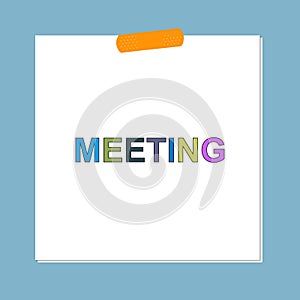 meeting post it on blue