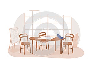 Meeting room 2D vector isolated illustration