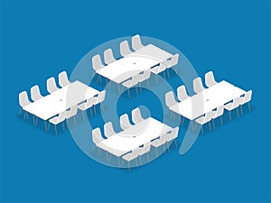 Meeting room setup layout configuration Banquet isometric style photo