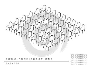 Meeting room setup layout configuration Theater style