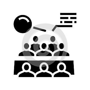 meeting of shareholders glyph icon vector illustration