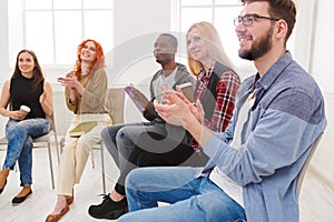 Meeting of support group, therapy session