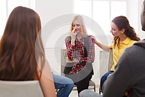 Meeting of support group, therapy session