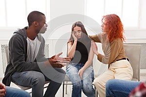 Meeting of support group, therapy session