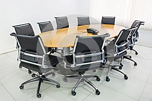 Meeting table and black hairs in meeting room
