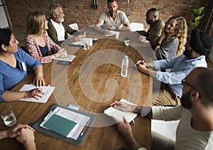 Meeting Table Networking Sharing Concept