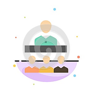 Meeting, Team, Teamwork, Office Abstract Flat Color Icon Template