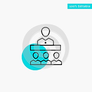 Meeting, Team, Teamwork, Office turquoise highlight circle point Vector icon