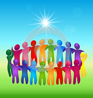 Meeting teamwork people logo