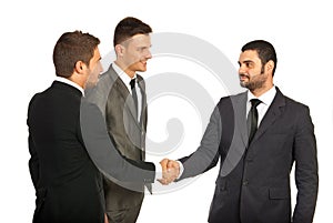 Meeting of three business men