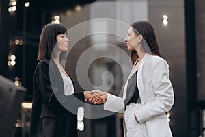 Meeting of two business women.