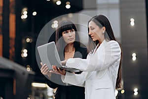 Meeting of two business women.