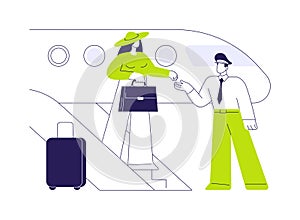 Meeting VIP passenger abstract concept vector illustration.