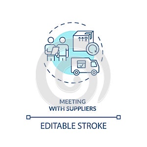 Meeting wtith suppliers concept icon