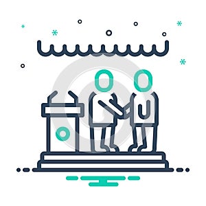 Mix icon for Meetup, commingle and conjoin