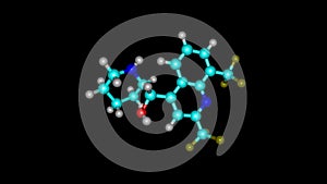 Mefloquine molecule rotating video Full HD