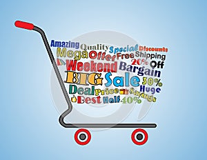 Mega or Big Weekend Sale Shopping Cart Banner