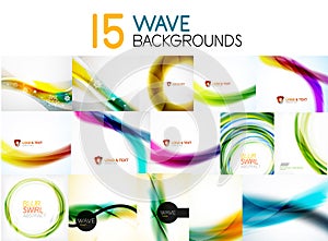 Mega collection of blurred wave abstract backgrounds